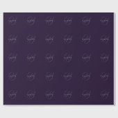 Minimale Diep Plum Paars Elegant Monogram Company Cadeaupapier (Vlak)