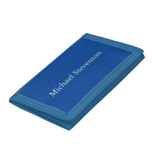 Minimale diepblauwe moderne platte drievoud portemonnee