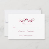 Minimale Diepe Bourgondiërende Trouwscript RSVP Kaartje (Voorkant)