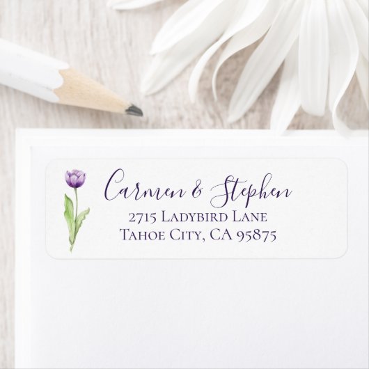 Minimale diepste Paarse eenzijdige tulpweddenschap Etiket (Insitu)