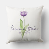 Minimale diepste Paarse eenzijdige tulpweddenschap Kussen (Achterkant)