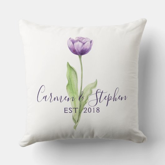 Minimale diepste Paarse eenzijdige tulpweddenschap Kussen (Achterkant)