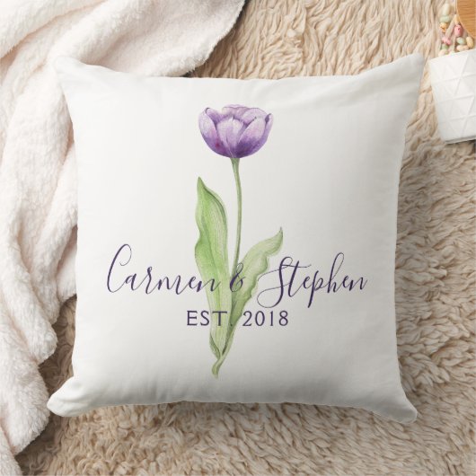 Minimale diepste Paarse eenzijdige tulpweddenschap Kussen (Deken)