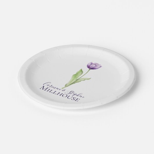 Minimale diepste Paarse eenzijdige tulpweddenschap Papieren Bordje (Gekanteld)