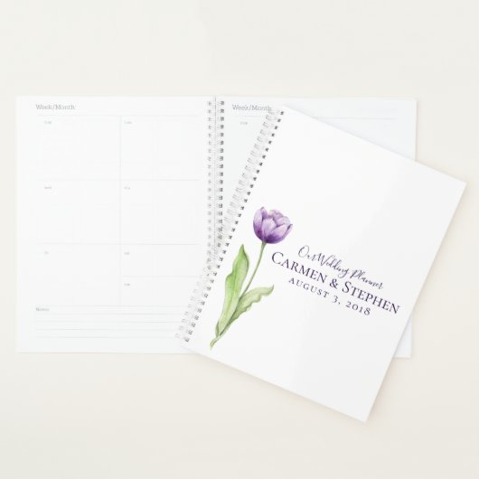 Minimale diepste Paarse eenzijdige tulpweddenschap Planner (Display)