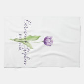 Minimale diepste Paarse eenzijdige tulpweddenschap Theedoek (Horizontaal)