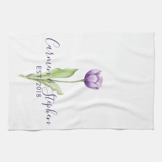 Minimale diepste Paarse eenzijdige tulpweddenschap Theedoek (Horizontaal)