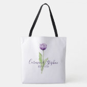 Minimale diepste Paarse eenzijdige tulpweddenschap Tote Bag (Voorkant)