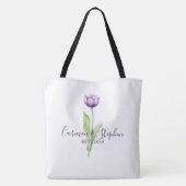 Minimale diepste Paarse eenzijdige tulpweddenschap Tote Bag (Achterkant)