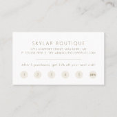 Minimale diepte- en luxe goudIP Klantenkaartje (Achterkant)