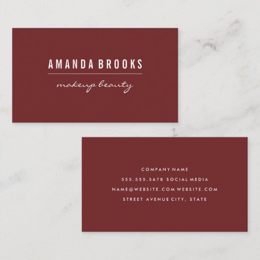 Minimale diepte rood visitekaartje (Voorkant / Achterkant)