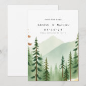 Minimale digitale berg save the date (Voorkant / Achterkant)