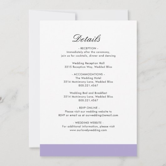 Minimale digitale lavendel in één keer kaart (Achterkant)