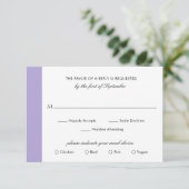 Minimale digitale legeraarster Paarse bruiloft RSVP Kaartje (Staand voorkant)