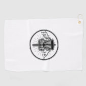 Minimale Discgolf Print Dischanddoek Golfhanddoek (Horizontaal)