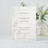 Minimale Distel Save the Date Kaart (Staand voorkant)