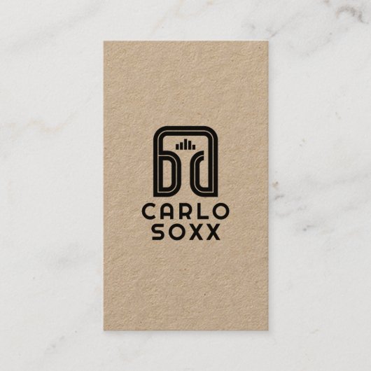 Minimale DJ-hoofdtelefoon logo Visitekaartje (Voorkant)