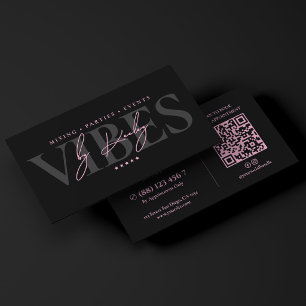 Minimale DJ Roze Zwarte Muziekproducent Vibes Visitekaartje