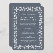 Minimale donkerblauwe grijze feestdag kaart (Voorkant / Achterkant)
