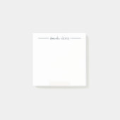 Minimale donkerblauwe Monogram Volledige naam Post-it® Notes (Voorkant)