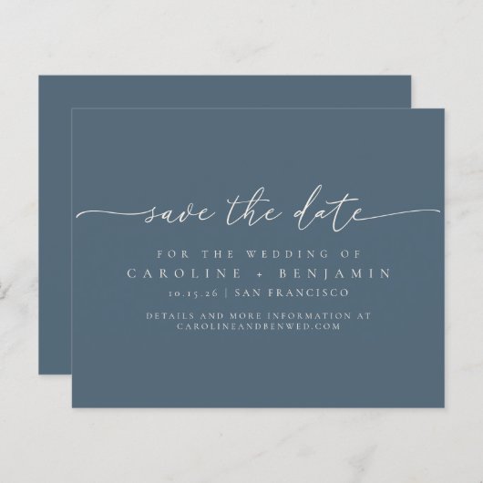 Minimale donkerblauwe tekenweduwnaar voor budget b (Voorkant / Achterkant)