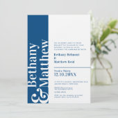 Minimale donkerblauwe witte, grafische tekst bruil kaart (Staand voorkant)