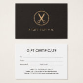 Minimale donkerbruine bruine waskaasschaar visitekaartjes (Voorkant /achterkant)