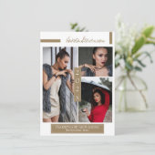 Minimale donkerbruine gouden en witte Afstuderen f Kaart (Staand voorkant)