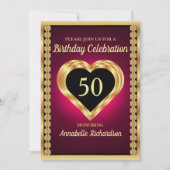 Minimale donkerbruine Paarse en goudlegante verjaa Kaart (Voorkant)