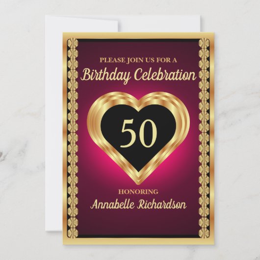 Minimale donkerbruine Paarse en goudlegante verjaa Kaart (Voorkant)