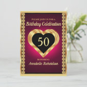 Minimale donkerbruine Paarse en goudlegante verjaa Kaart (Staand voorkant)