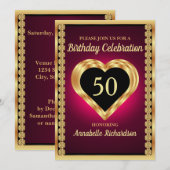 Minimale donkerbruine Paarse en goudlegante verjaa Kaart (Voorkant / Achterkant)