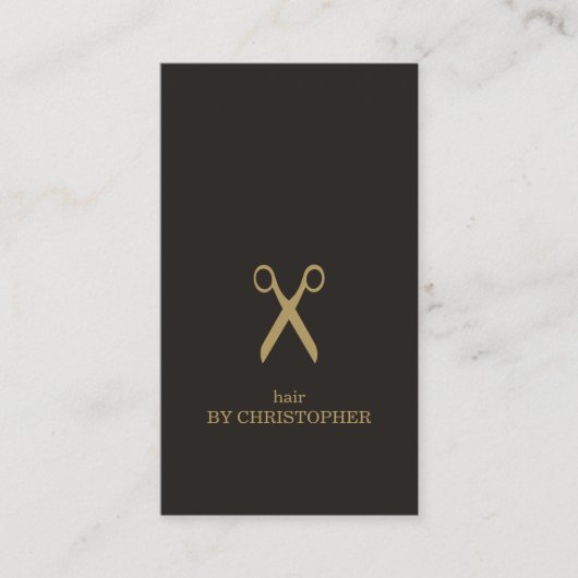 Minimale donkere Faux Gold Hair Stylist-benoeming Afsprakenkaartje (Voorkant)