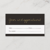 Minimale donkere faux gouden schoonheid afspraakka afsprakenkaartje (Voorkant)