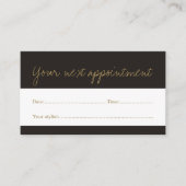Minimale donkere faux gouden schoonheid afspraakka afsprakenkaartje (Voorkant)