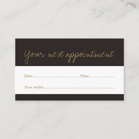Minimale donkere faux gouden schoonheid afspraakka afsprakenkaartje (Voorkant)