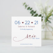 Minimale donkere marine en Bourgundy sparen de dat Kaart (Staand voorkant)