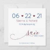 Minimale donkere marine en Bourgundy sparen de dat Kaart (Voorkant)