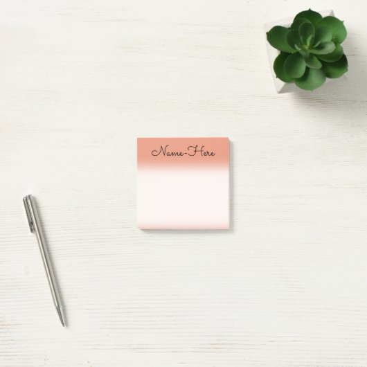 Minimale donkere zalmachtergrond en zwarte naam post-it® notes (Kantoor)