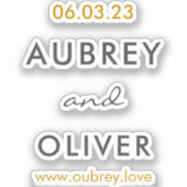 Minimale donkergrijs- en goudweddenschapsdatum sticker (Voorkant)