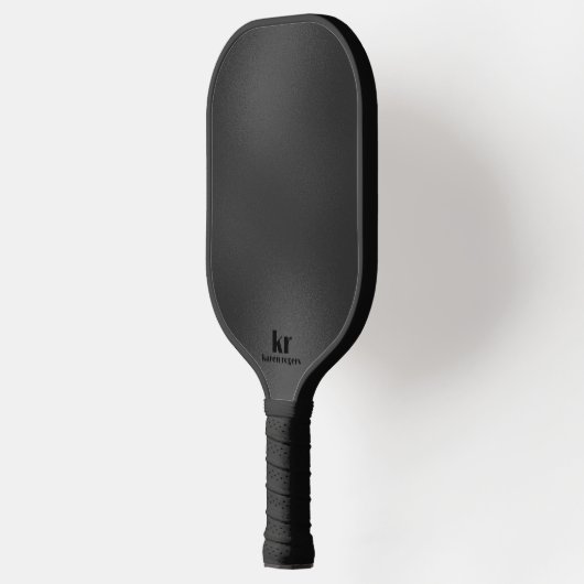 Minimale donkergrijze iriserende textuur pickleball paddle (Links)