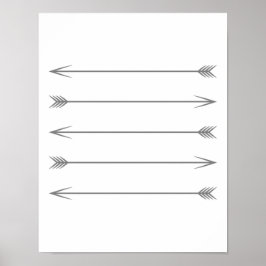 Minimale donkergrijze pijlen poster