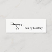 Minimale donkergrijze witte schaar Haarstillijst Mini Visitekaartje (Voorkant)