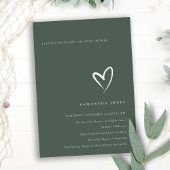 Minimale donkergroene Baby shower van het bos Bedankkaart