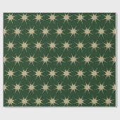 Minimale donkergroene elegante Gold Starburst Cadeaupapier (Vlak)