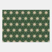 Minimale donkergroene, moderne goudsterren inpakpapier vel (Voorkant)