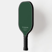 Minimale donkergroene monogram naam + contactperso pickleball paddle (Links)
