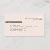 Minimale donkergroene Roos roze vierkant rand Visitekaartje (Achterkant)