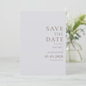 Minimale donkerolive groene legant bespaart de dat save the date (Staand voorkant)