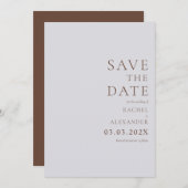 Minimale donkerolive groene legant bespaart de dat save the date (Voorkant / Achterkant)